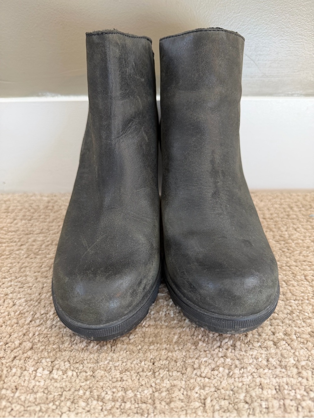 SOREL Joan of Arctic Wedge II Zip Black Leather Boots Women’s 7 Waterproof - Picture 2 of 8